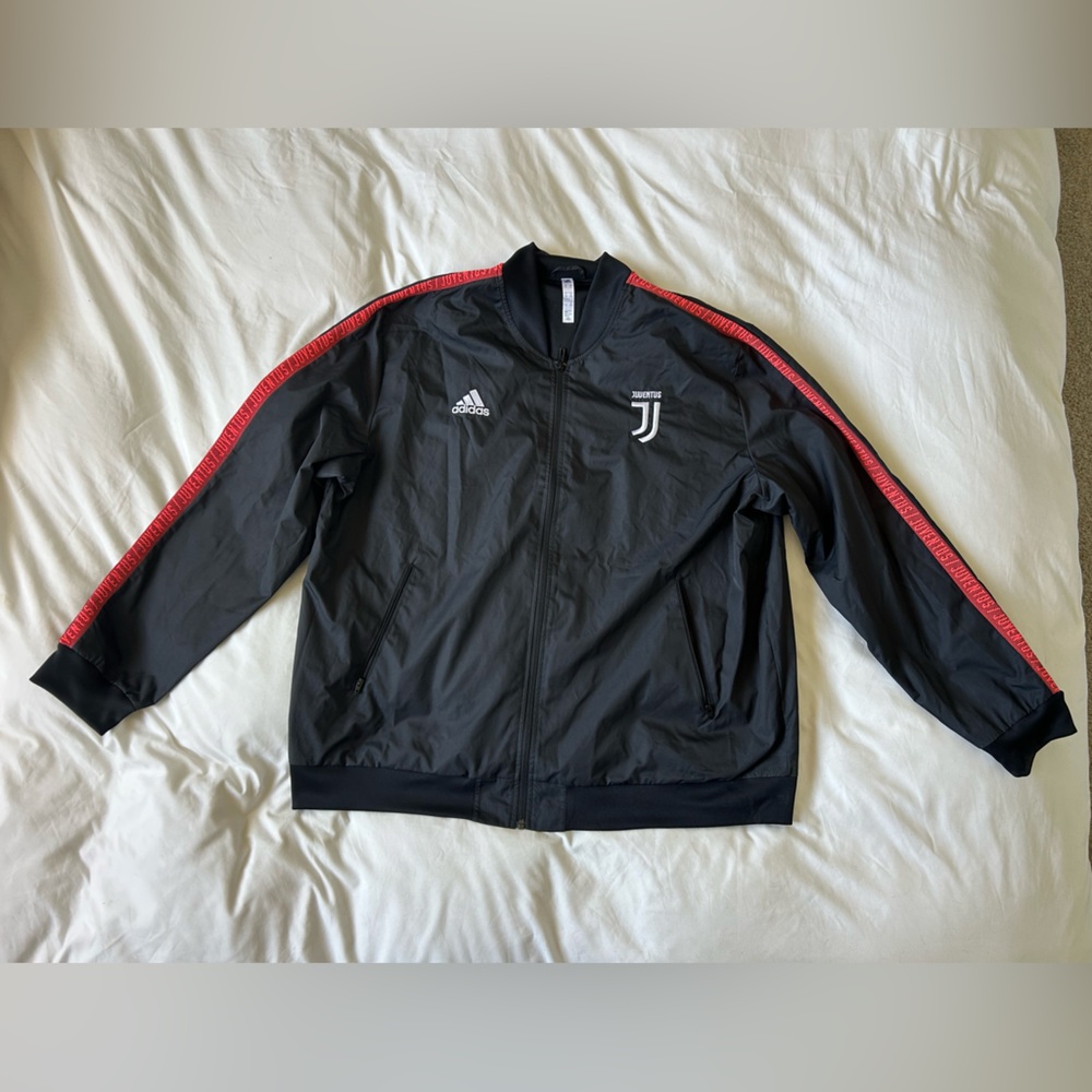 Adidas Juventus Black Track Jacket | Men’s 2XL | Soccer Windbreaker